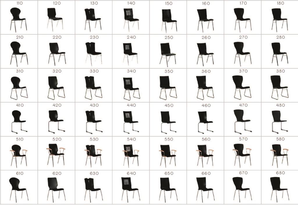 warianty krzeseł sklejkowych MM